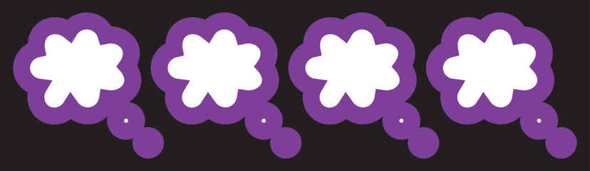 Printhought bubble icon .Retro cartoon comic style thought and speech bubble set.Simple line art thought bubble representing thinking