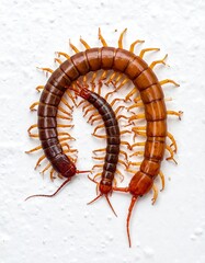 Two Centipedes Close Up.