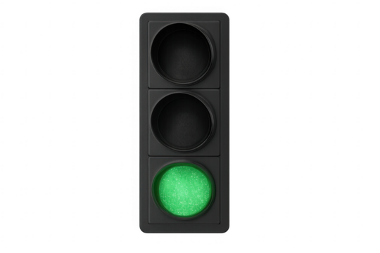Traffic light showing green signal for going forward