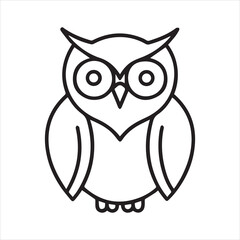 Minimal Owl Line Art – Simple Wisdom and Education Symbol in Outline Style