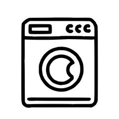 Washing machine outline laundry appliance icon
