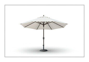 Elegant white patio umbrella offers shade and style for outdoor living, creating a relaxing backyard oasis for summer entertaining and family gatherings