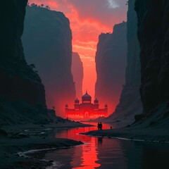 The magnificent natural scenery between the canyons