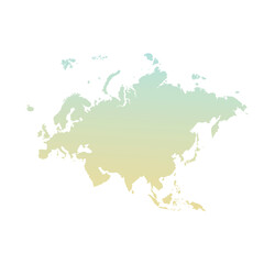 Obraz premium Map of Eurasia, sign silhouette. World Map Globe. Vector Illustration isolated on white background. Europe and Asia continent.