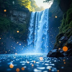 Blues Waterfall and Spot Landscape