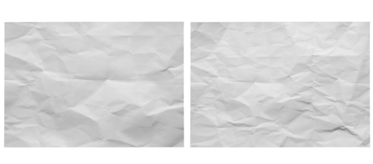 Crumpled Paper Poster Photo Effect Mockup,Crumpled Paper texture overlay effec,set of white crumpled paper sheet isolated on transparent png background