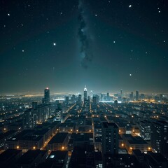 Artistic display of urban night scenes