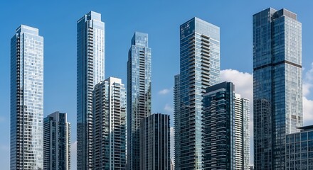 Obraz premium Modern Skyscrapers in a Cityscape.