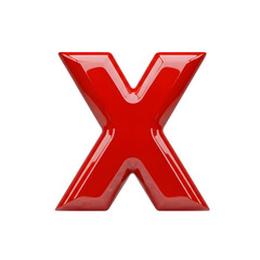 Obraz premium Red letter x isolated on transparent background