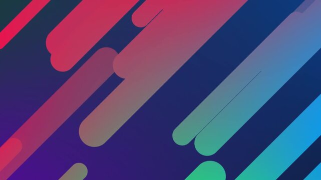 Diagonal Rounded Rectangles with Vibrant Color Gradients on Deep Blue Background abstract