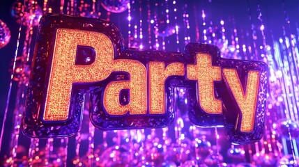 word "Party" in Comic style, written in bright red with bold black outline.