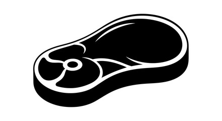Stylized monochrome illustration of a premium bone-in steak, ideal for modern restaurant menus, butchers, food blogs, or culinary branding and graphic design projects