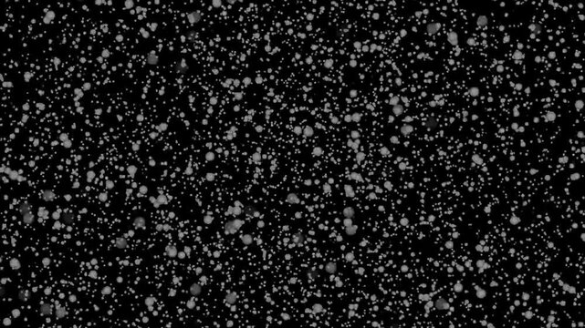 Experience a dynamic black background filled with scattered gray dots, creating a mesmerizing visual effect with varied sizes and random placement