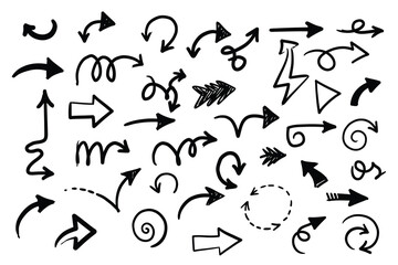 Hand Drawn Arrow Doodle Set