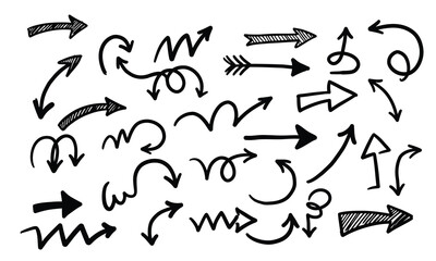 Hand Drawn Doodle Arrow Set