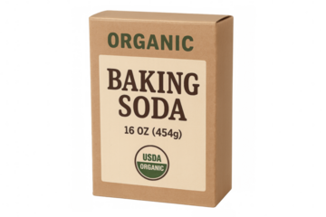 Organic baking soda generic box transparent background