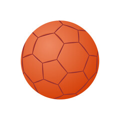 Geometric Orange Sphere with Polygonal Panels Isolated on Transparent Background
