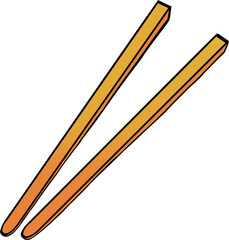 갈색 나무젓가락 일러스트 그래픽요소