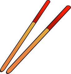 갈색 나무젓가락 일러스트 그래픽요소