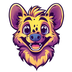 Obraz premium Cute Hyena Mascot Logo Happy Cartoon Character Head