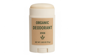 Organic deodorant stick personal care product on transparent background