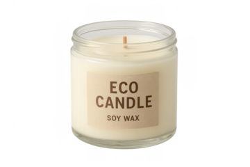 Eco soy wax candle in glass jar