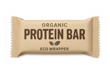 Organic protein bar in eco friendly wrapper