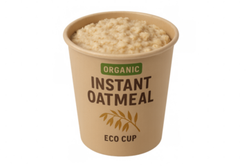 Organic instant oatmeal in eco cup ready to eat