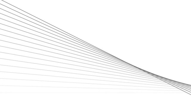 Abstract Intersecting Gray Lines on White Background converging parallel