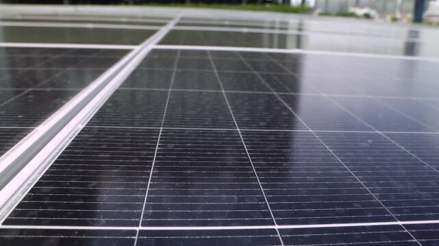 Solar panels are used generate electricity indoor use. They are installed rooftops where dust dried water or animal waste can accumulate reducing their efficiency : Concept for cleaning solar cells.