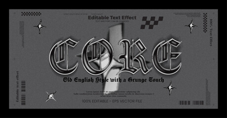 Core Gothic Metal Text Effect with Grunge Y2K Style