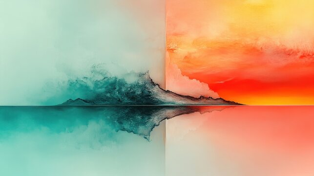 A single, luminous line winds its way through the painting, weaving together abstract elements into a cohesive yet elusive form. This is a surrealistic abstraction, a hallucinatory fantasy.