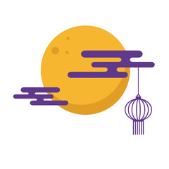 Chinese Lantern on the Moon - Illustration for Chuseok / Mid Autumn Festival. svg icon