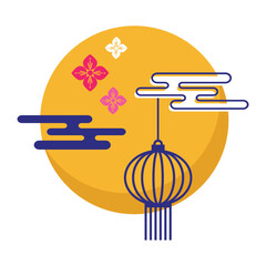 Chinese Lantern on the Moon - Illustration for Chuseok / Mid Autumn Festival. svg icon