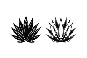 Two agave plant silhouettes showcase striking organic shapes and botanical design