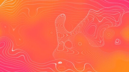 Abstract Orange and Pink Background with White Topographic Contour Lines texture pattern - Powered by Adobe