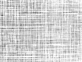 Linen fabric vector texture. Black and white grunge crosshatch background in ink-style.