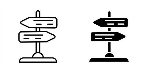  Signpost Icon Directional Illustrations for Navigation and Travel Projects