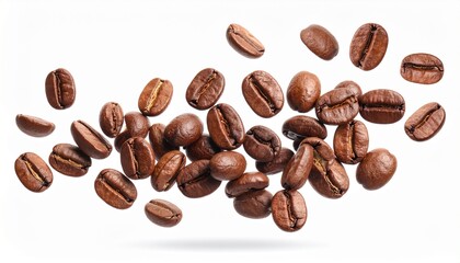 Obraz premium Coffee beans on white background, Generated with AI.