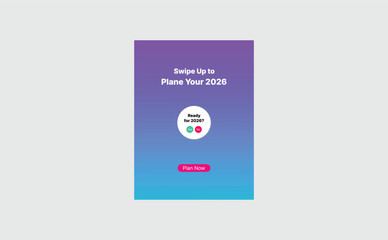 Vibrant App Ad Encouraging Users to Plan for 2026 with a Simple Yes or No Decision Prompt