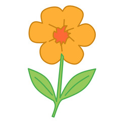 Flat Orange Flower Icon Vector