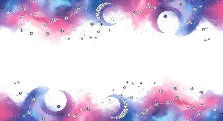 Stunning astrology themed background with celestial constellations and dreamy galaxy textures perfect for branding, social media and ethereal designs