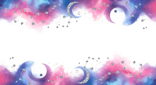 Stunning astrology themed background with celestial constellations and dreamy galaxy textures perfect for branding, social media and ethereal designs
