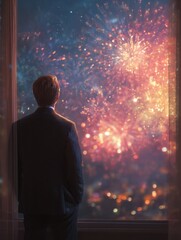 businessman looking at the sky