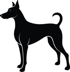  dog silhouette vector  icon illustration.