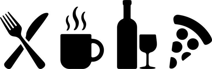 Dinings Fork Knife Coffee Wine Pizza Vector Design