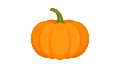 Obraz premium A vibrant, bright orange pumpkin is depicted against a plain white background.