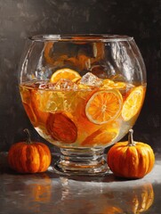 glass of orange juice with lemon