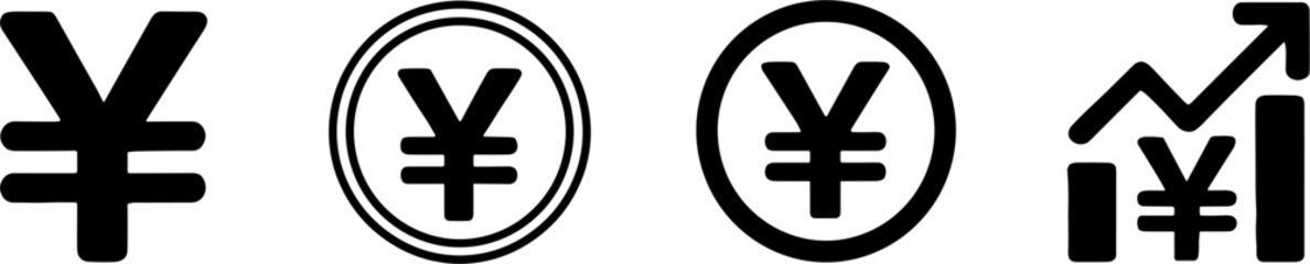 Fototapeta premium Japanese Yen Currency Symbols and Growth Graph Vector Design