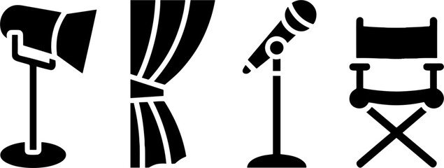 Theatrical Elements Spotlight Curtain Microphone Director Chair